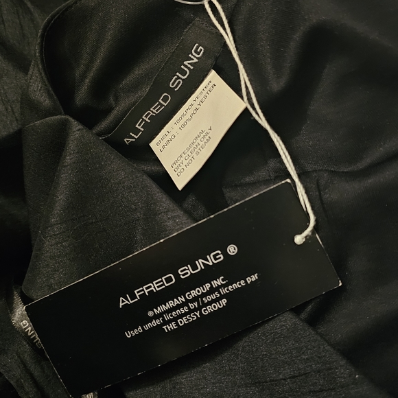 ALFRED SUNG Jewel Neck Bowed Open-Back Trumpet Dress Size 0 - Picture 3 of 3